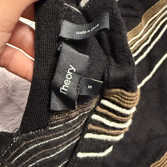Theory Black and Brown Striped Dress - Picture 4 of 4